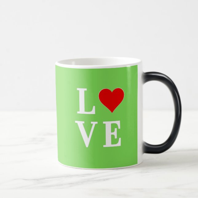Mug Magic Lime Green LOVE Design moderne (Droite)