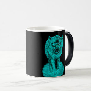 Mug Magic Loup noir en colère dans la nuit