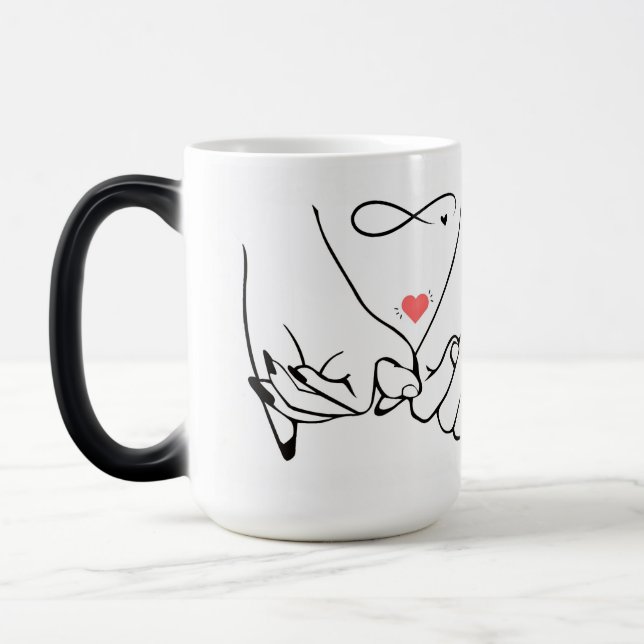 Mug Magic Love forever – pinky promise line art (Gauche)