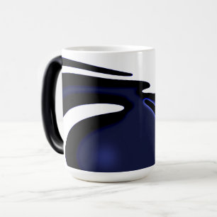 Mug Magic Lune bleue : Bleu Abstrait, Blanc & Noir