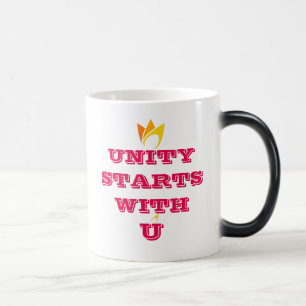 Mug Magic L'UNITÉ COMMENCE AVEC VOUS (feu jaune à orange) & 