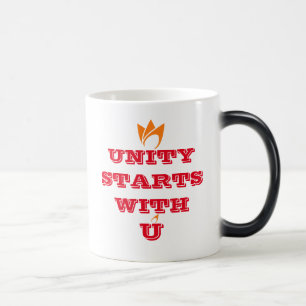 Mug Magic L'UNITÉ COMMENCE AVEC VOUS (feu orange) & Logo