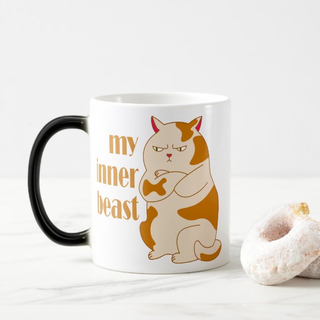 Mug Magic Ma bête intérieure fainéante citation de motivatio (Avec donut)