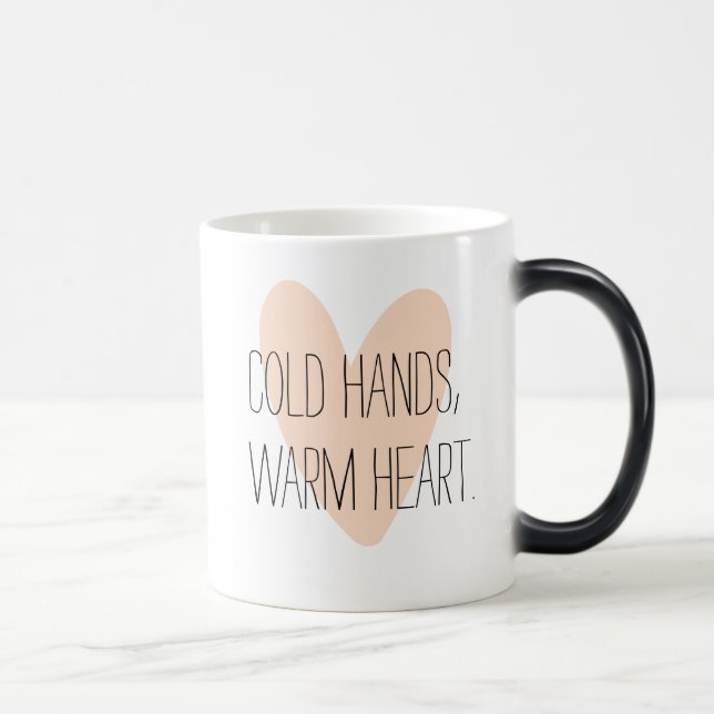 Mug Magic "Mains froides, coeur de rose de coeur chaud" (Droite)