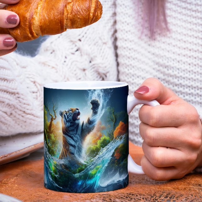 Mug Magic Majestic Tiger Splash Fantasy Wildlife Nature (Créateur téléchargé)