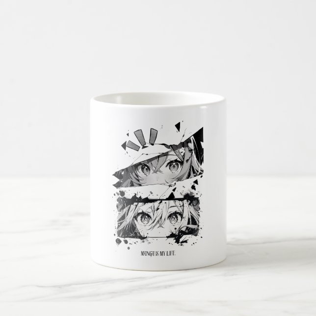 Mug Magic Manga Is My Life Anime Eyes Glitch Art (Centre)