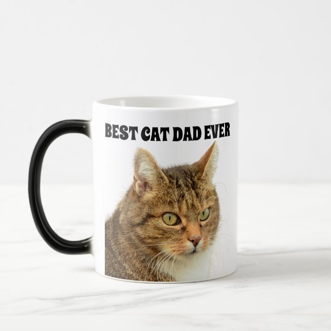 MUG MAGIC MEILLEUR CHAT PAPA JAMAIS PERSONNALISÉ PHOTO CAFÉ  (Gauche)