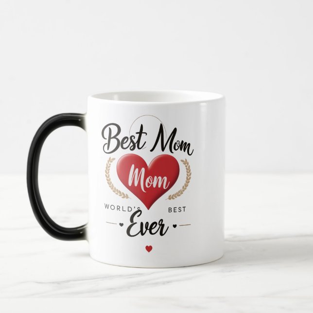Mug Magic Meilleure maman du monde - Élégant Morphing Coeur  (Gauche)