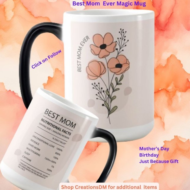 Mug Magic Meilleure maman jamais florale (Créateur téléchargé)