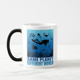 Mug Magic Même Planète Différents Monde Plongeur Scuba Diver