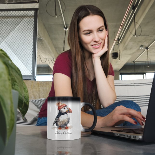 Mug Magic Merry Puffin, personnalisé (Créateur téléchargé)