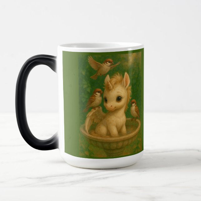 Mug Magic Mignonne, Gros yeux, bébé unisus, pegasus unicorne (Gauche)