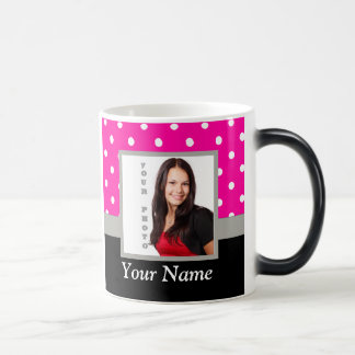 Mug Magic Modèle photo à points Polka rose