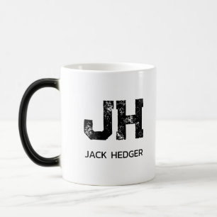 MUG MAGIC MONOGRAMME DE NOM À DEUX LETTRES NOIR MINIMALISTE