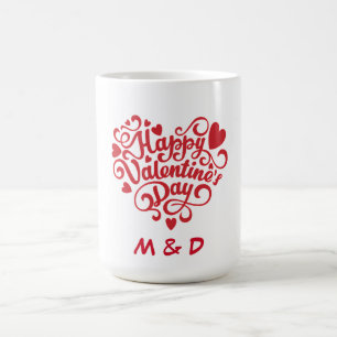 Mug Magic Monogramme personnalisé Heureuse Sainte-Valentin