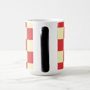 Mug Magic Motif à carreaux rouge et crème vintage 
