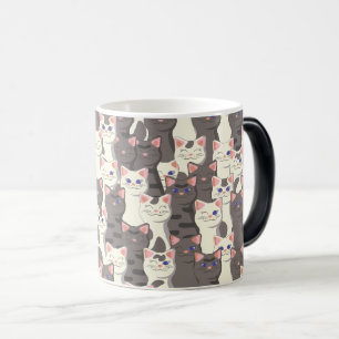 Mug Magic Motif de chats blancs et gris