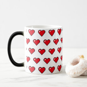 Mug Magic Motif de cœur en pixel 8 bits rouge