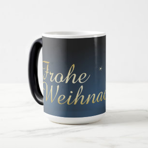 Mug Magic Motif de Noël bleu avec un sapin de Noël doré