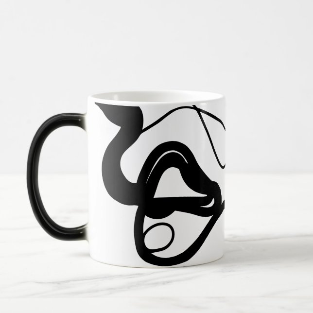 Mug Magic Motif de rétention : Abstrait noir, blanc, gris et (Gauche)