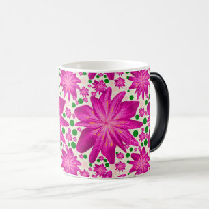 Mug Magic Motif floral rose vif sans couture 