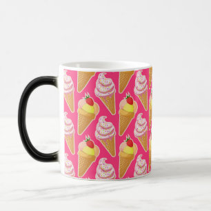Mug Magic Motif rose Kawaii avec crème glacée aux fraises