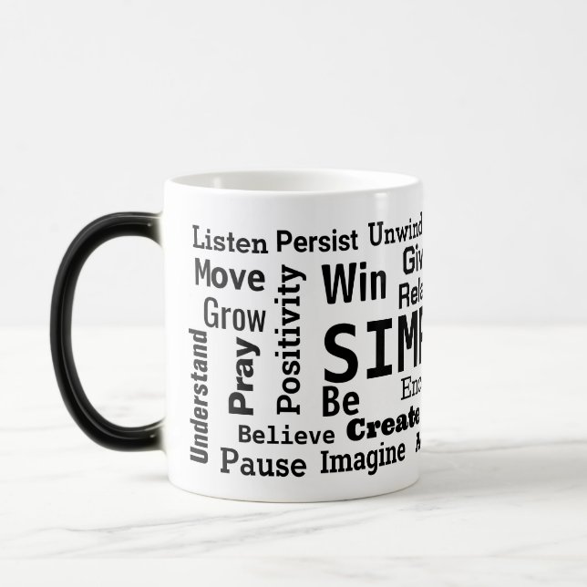 Mug Magic Motivation Mot Cloud sur blanc (Gauche)
