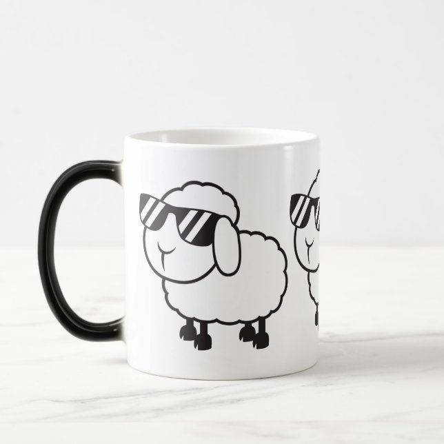 Mug Magic Moutons blancs dans la bande dessinée de lunettes (Gauche)