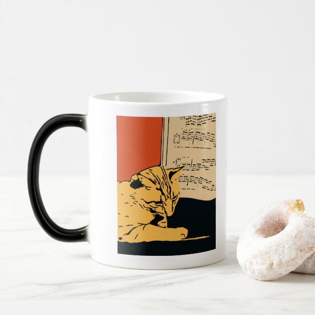 Mug Magic Musique de chats de piano AZI (Avec donut)