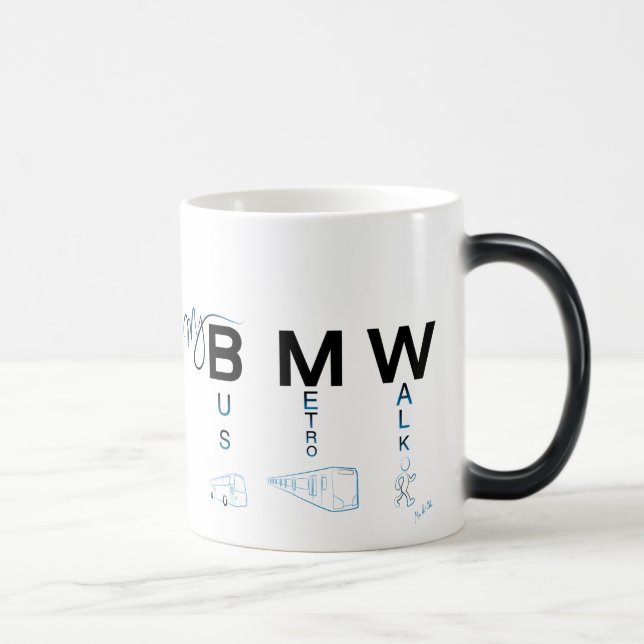 Mug Magic My BMW - Bus, Metro, Walk (Droite)