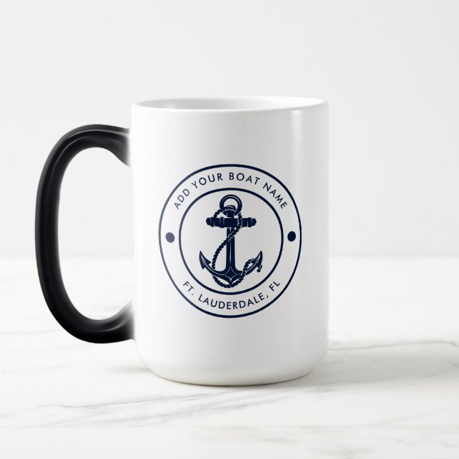 Mug Magic Nautical Anchor Boat Name Custom (Gauche)