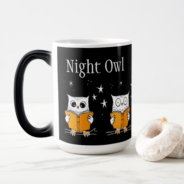 Mug Magic Night Owl Black Coffee Toute la nuit (Avec donut)