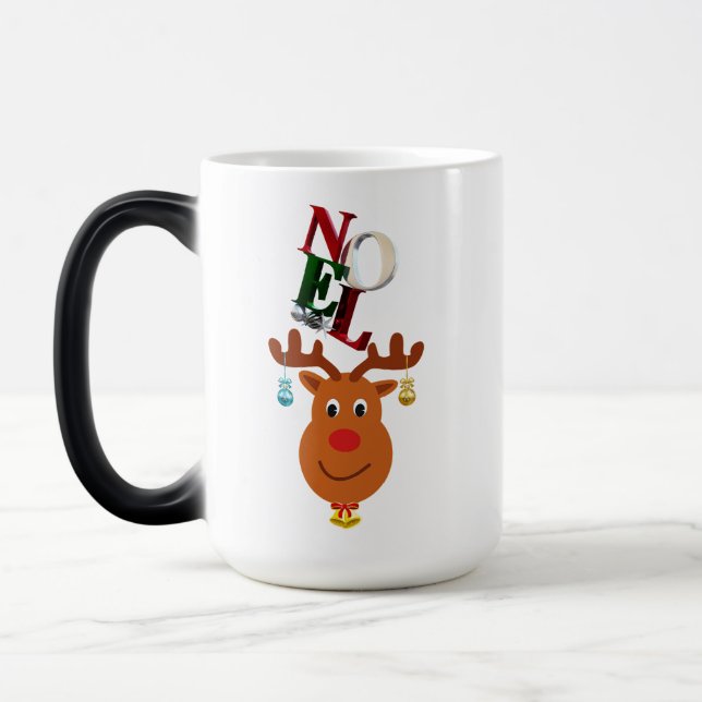 Mug Magic Noel Deer Bells Bauble Rudolf Snowflakes Noël (Gauche)