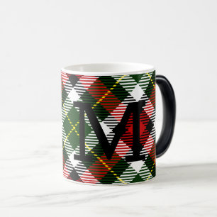 Mug Magic Noël Plaid Monogramme Fête initiale