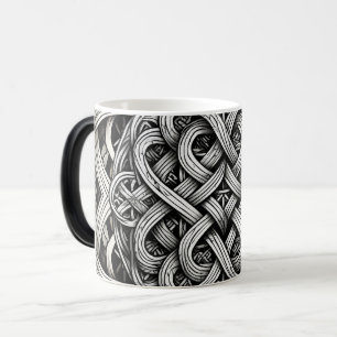 Mug Magic Nœud celtique noir et blanc détaillé 0001