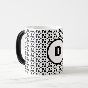 Mug Magic noir et blanc dalmate mignon points monogramme