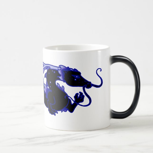 Mug Magic Noir et bleu de dragon de dragon (Droite)