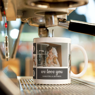 Mug Magic Noir moderne Photo Collage Papa Meilleur cadea