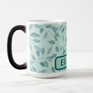 Mug Magic Nom personnalisé botanique bleu vert