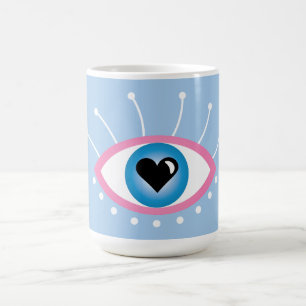 Mug Magic Oeil mal grec avec cils rose bleu