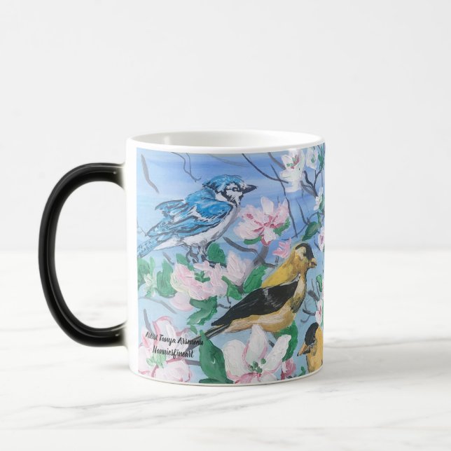 Mug Magic Oiseaux dans le jardin Peint à la main (Gauche)