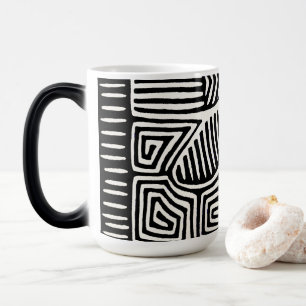 Mug Magic Panama Kuna Indian Mola Pajaro - noir blanc