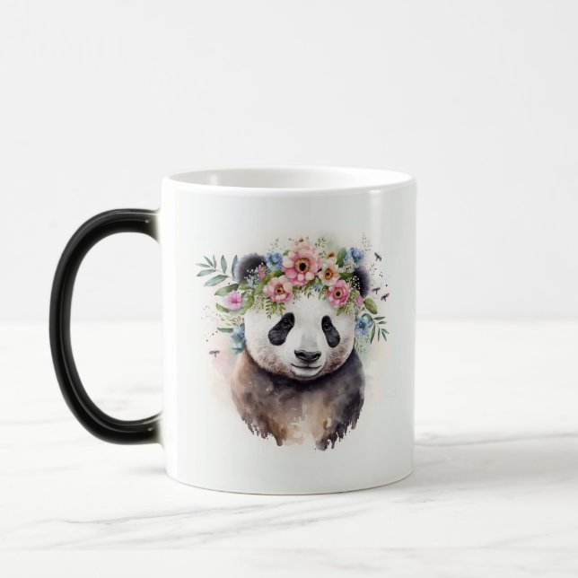 Mug Magic Panda Flowers Watercolor                          (Gauche)