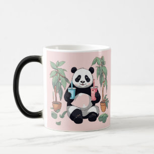 Mug Magic Panda mignon buvant du bubble tea, thé aux perles