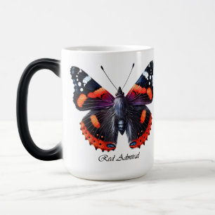 Mug Magic Papillon Amiral Rouge Élégant Wrap