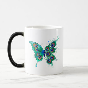Mug Magic Papillon aux plumes de paon vert