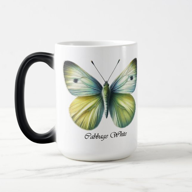 Mug Magic Papillon Blanc de Chou Élégant Wrap (Gauche)