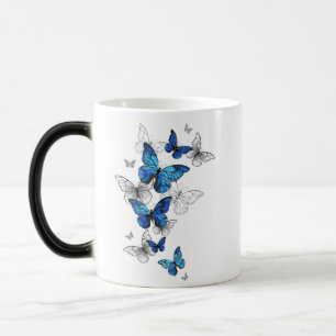 Mug Magic Papillons volants bleus Morpho