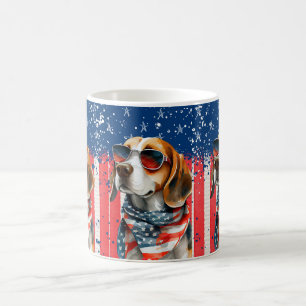 Mug Magic Patriotic Chien USA Cute Animal Design