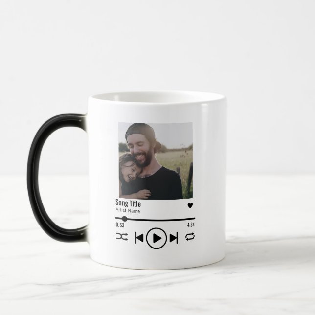 Mug Magic Personnalisation Fête des pères Photo Chanson Play (Gauche)